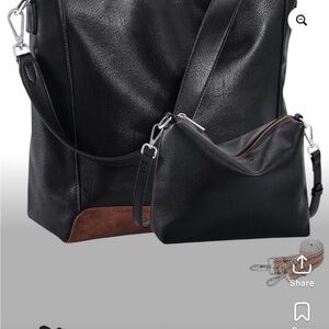HKCLUF Vegan Leather Women's Hobo Handbags and Crossbody Bags 2PCS